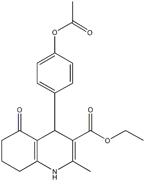 ethyl 4-[4-(acetyloxy)phenyl]-2-methyl-5-oxo-1,4,5,6,7,8-hexahydro-3-quinolinecarboxylate Structure