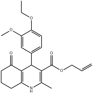 prop-2-enyl 4-[4-(ethyloxy)-3-(methyloxy)phenyl]-2-methyl-5-oxo-1,4,5,6,7,8-hexahydroquinoline-3-carboxylate 结构式