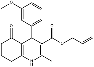 prop-2-enyl 2-methyl-4-[3-(methyloxy)phenyl]-5-oxo-1,4,5,6,7,8-hexahydroquinoline-3-carboxylate 化学構造式