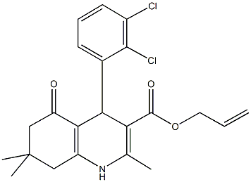 allyl 4-(2,3-dichlorophenyl)-2,7,7-trimethyl-5-oxo-1,4,5,6,7,8-hexahydro-3-quinolinecarboxylate,299946-77-3,结构式