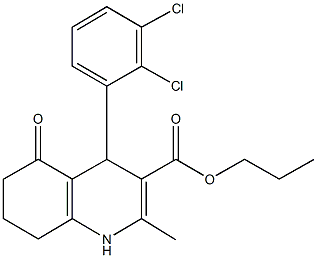 propyl 4-(2,3-dichlorophenyl)-2-methyl-5-oxo-1,4,5,6,7,8-hexahydroquinoline-3-carboxylate 结构式
