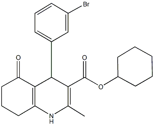 cyclohexyl 4-(3-bromophenyl)-2-methyl-5-oxo-1,4,5,6,7,8-hexahydroquinoline-3-carboxylate,299947-24-3,结构式