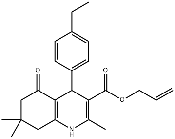 prop-2-enyl 4-(4-ethylphenyl)-2,7,7-trimethyl-5-oxo-1,4,5,6,7,8-hexahydroquinoline-3-carboxylate 结构式