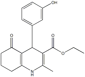 ethyl 4-(3-hydroxyphenyl)-2-methyl-5-oxo-1,4,5,6,7,8-hexahydro-3-quinolinecarboxylate,299947-40-3,结构式