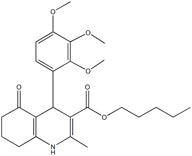 pentyl 2-methyl-5-oxo-4-[2,3,4-tris(methyloxy)phenyl]-1,4,5,6,7,8-hexahydroquinoline-3-carboxylate Structure