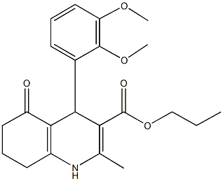 propyl 4-[2,3-bis(methyloxy)phenyl]-2-methyl-5-oxo-1,4,5,6,7,8-hexahydroquinoline-3-carboxylate 结构式