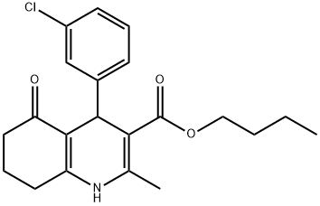 butyl 4-(3-chlorophenyl)-2-methyl-5-oxo-1,4,5,6,7,8-hexahydro-3-quinolinecarboxylate,299947-61-8,结构式