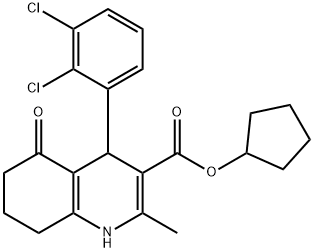 cyclopentyl 4-(2,3-dichlorophenyl)-2-methyl-5-oxo-1,4,5,6,7,8-hexahydroquinoline-3-carboxylate Structure