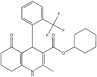 cyclohexyl 2-methyl-5-oxo-4-[2-(trifluoromethyl)phenyl]-1,4,5,6,7,8-hexahydroquinoline-3-carboxylate Structure