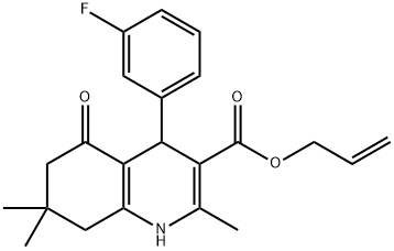 allyl 4-(3-fluorophenyl)-2,7,7-trimethyl-5-oxo-1,4,5,6,7,8-hexahydro-3-quinolinecarboxylate,299947-97-0,结构式