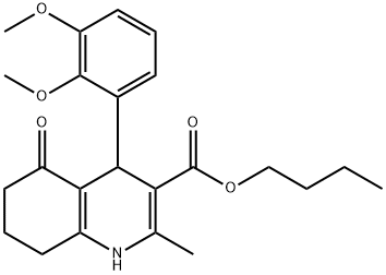 butyl 4-[2,3-bis(methyloxy)phenyl]-2-methyl-5-oxo-1,4,5,6,7,8-hexahydroquinoline-3-carboxylate,299948-05-3,结构式