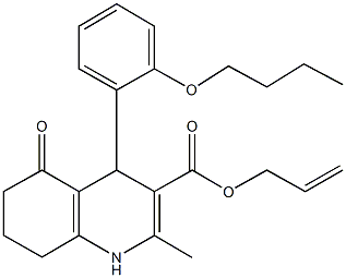 allyl 4-(2-butoxyphenyl)-2-methyl-5-oxo-1,4,5,6,7,8-hexahydro-3-quinolinecarboxylate,299948-09-7,结构式