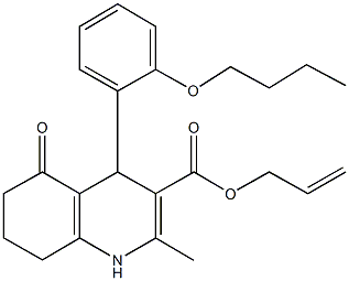 299948-09-7 allyl 4-(2-butoxyphenyl)-2-methyl-5-oxo-1,4,5,6,7,8-hexahydro-3-quinolinecarboxylate