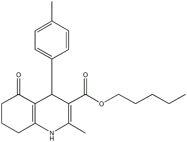 pentyl 2-methyl-4-(4-methylphenyl)-5-oxo-1,4,5,6,7,8-hexahydroquinoline-3-carboxylate|
