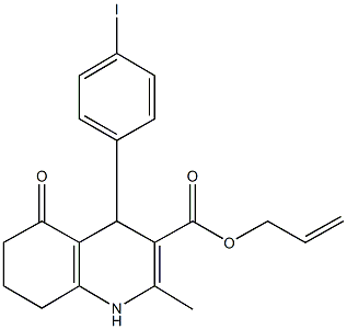 prop-2-enyl 4-(4-iodophenyl)-2-methyl-5-oxo-1,4,5,6,7,8-hexahydroquinoline-3-carboxylate 结构式