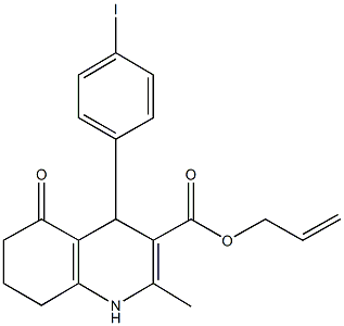 prop-2-enyl 4-(4-iodophenyl)-2-methyl-5-oxo-1,4,5,6,7,8-hexahydroquinoline-3-carboxylate Struktur