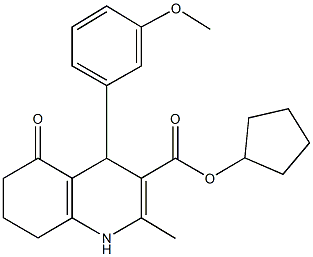 cyclopentyl 2-methyl-4-[3-(methyloxy)phenyl]-5-oxo-1,4,5,6,7,8-hexahydroquinoline-3-carboxylate Struktur