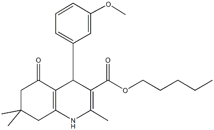 pentyl 2,7,7-trimethyl-4-[3-(methyloxy)phenyl]-5-oxo-1,4,5,6,7,8-hexahydroquinoline-3-carboxylate|