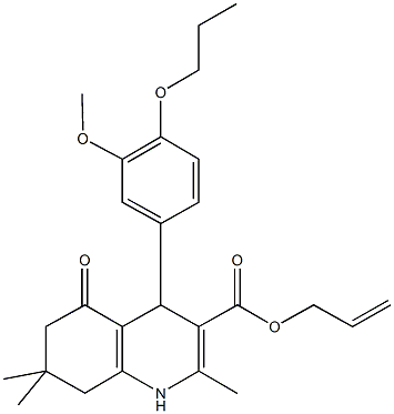 299948-73-5 prop-2-enyl 2,7,7-trimethyl-4-[3-(methyloxy)-4-(propyloxy)phenyl]-5-oxo-1,4,5,6,7,8-hexahydroquinoline-3-carboxylate