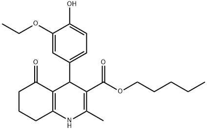 299948-89-3 pentyl 4-(3-ethoxy-4-hydroxyphenyl)-2-methyl-5-oxo-1,4,5,6,7,8-hexahydro-3-quinolinecarboxylate