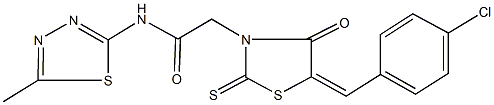 2-[5-(4-chlorobenzylidene)-4-oxo-2-thioxo-1,3-thiazolidin-3-yl]-N-(5-methyl-1,3,4-thiadiazol-2-yl)acetamide Struktur