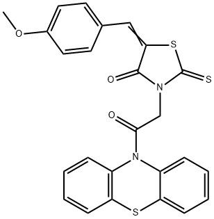 5-(4-methoxybenzylidene)-3-[2-oxo-2-(10H-phenothiazin-10-yl)ethyl]-2-thioxo-1,3-thiazolidin-4-one,299950-34-8,结构式