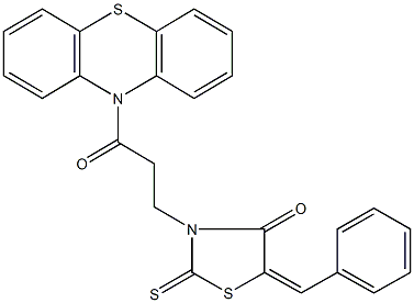 5-benzylidene-3-[3-oxo-3-(10H-phenothiazin-10-yl)propyl]-2-thioxo-1,3-thiazolidin-4-one Struktur