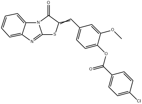 2-methoxy-4-[(3-oxo[1,3]thiazolo[3,2-a]benzimidazol-2(3H)-ylidene)methyl]phenyl 4-chlorobenzoate Structure