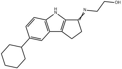 2-[(7-cyclohexyl-1,4-dihydrocyclopenta[b]indol-3(2H)-ylidene)amino]ethanol Structure