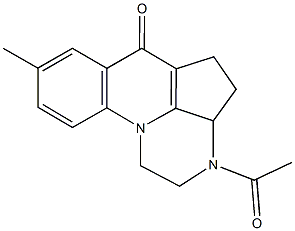 3-acetyl-8-methyl-1,2,3,3a,4,5-hexahydro-6H-3,10b-diazaacephenanthrylen-6-one 化学構造式