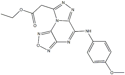 ethyl [5-(4-methoxyanilino)[1,2,5]oxadiazolo[3,4-e][1,2,4]triazolo[4,3-a]pyrazin-8-yl]acetate Struktur