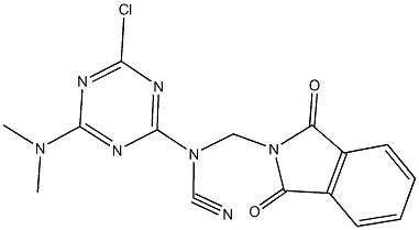 4-chloro-6-(dimethylamino)-1,3,5-triazin-2-yl[(1,3-dioxo-1,3-dihydro-2H-isoindol-2-yl)methyl]cyanamide 结构式