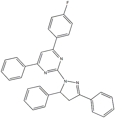 2-(3,5-diphenyl-4,5-dihydro-1H-pyrazol-1-yl)-4-(4-fluorophenyl)-6-phenylpyrimidine,300359-16-4,结构式