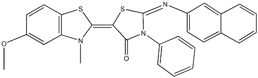 300360-90-1 5-(5-methoxy-3-methyl-1,3-benzothiazol-2(3H)-ylidene)-2-(2-naphthylimino)-3-phenyl-1,3-thiazolidin-4-one
