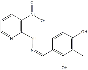 2,4-dihydroxy-3-methylbenzaldehyde {3-nitro-2-pyridinyl}hydrazone Struktur