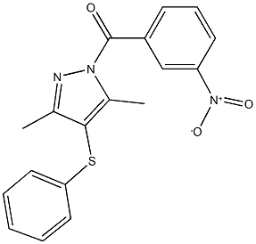 1-{3-nitrobenzoyl}-3,5-dimethyl-4-(phenylsulfanyl)-1H-pyrazole 结构式