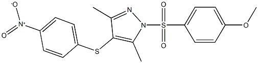 4-({4-nitrophenyl}sulfanyl)-1-[(4-methoxyphenyl)sulfonyl]-3,5-dimethyl-1H-pyrazole Structure