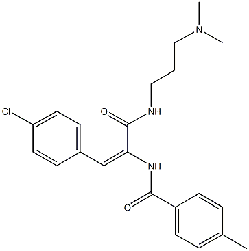 N-[2-(4-chlorophenyl)-1-({[3-(dimethylamino)propyl]amino}carbonyl)vinyl]-4-methylbenzamide 结构式