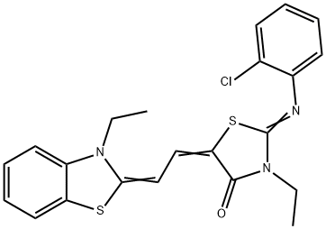 300383-30-6 2-[(2-chlorophenyl)imino]-3-ethyl-5-[2-(3-ethyl-1,3-benzothiazol-2(3H)-ylidene)ethylidene]-1,3-thiazolidin-4-one