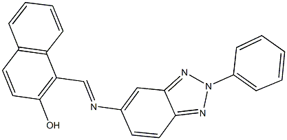 1-{[(2-phenyl-2H-1,2,3-benzotriazol-5-yl)imino]methyl}-2-naphthol Struktur