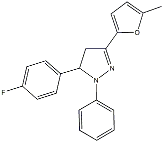 5-(4-fluorophenyl)-3-(5-methyl-2-furyl)-1-phenyl-4,5-dihydro-1H-pyrazole Structure