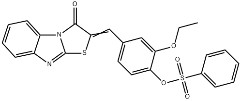 2-ethoxy-4-[(3-oxo[1,3]thiazolo[3,2-a]benzimidazol-2(3H)-ylidene)methyl]phenyl benzenesulfonate,300385-62-0,结构式
