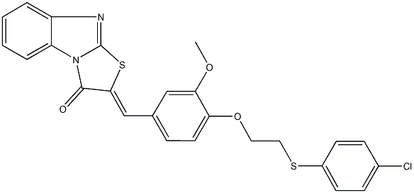 2-(4-{2-[(4-chlorophenyl)sulfanyl]ethoxy}-3-methoxybenzylidene)[1,3]thiazolo[3,2-a]benzimidazol-3(2H)-one|