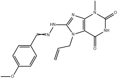 4-methoxybenzaldehyde (7-allyl-3-methyl-2,6-dioxo-2,3,6,7-tetrahydro-1H-purin-8-yl)hydrazone Structure