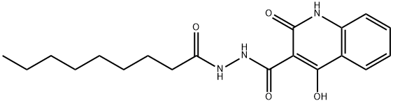 4-hydroxy-N'-nonanoyl-2-oxo-1,2-dihydroquinoline-3-carbohydrazide Struktur
