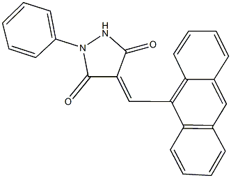 4-(9-anthrylmethylene)-1-phenyl-3,5-pyrazolidinedione Structure