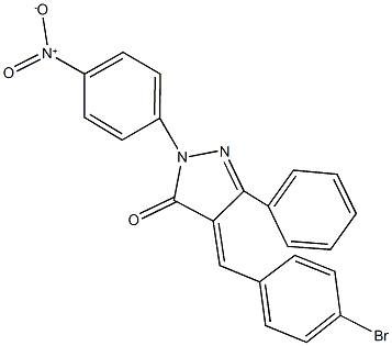 4-(4-bromobenzylidene)-2-{4-nitrophenyl}-5-phenyl-2,4-dihydro-3H-pyrazol-3-one 结构式