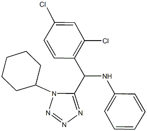 N-[(1-cyclohexyl-1H-tetraazol-5-yl)(2,4-dichlorophenyl)methyl]-N-phenylamine,300404-79-9,结构式