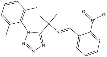 1-(2,6-dimethylphenyl)-5-[1-({2-nitrobenzylidene}amino)-1-methylethyl]-1H-tetraazole 化学構造式