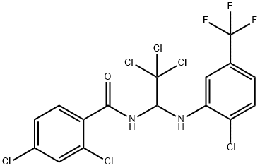 2,4-dichloro-N-{2,2,2-trichloro-1-[2-chloro-5-(trifluoromethyl)anilino]ethyl}benzamide Struktur